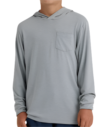Youth Bamboo Shade Hoodie - Heather Aspen Grey