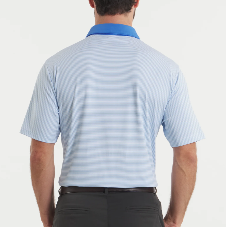 Bermuda Performance Polo - Hampton Stripe - Blue & White
