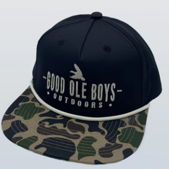 Arched Duck Performance Rope Hat - Black/Camo