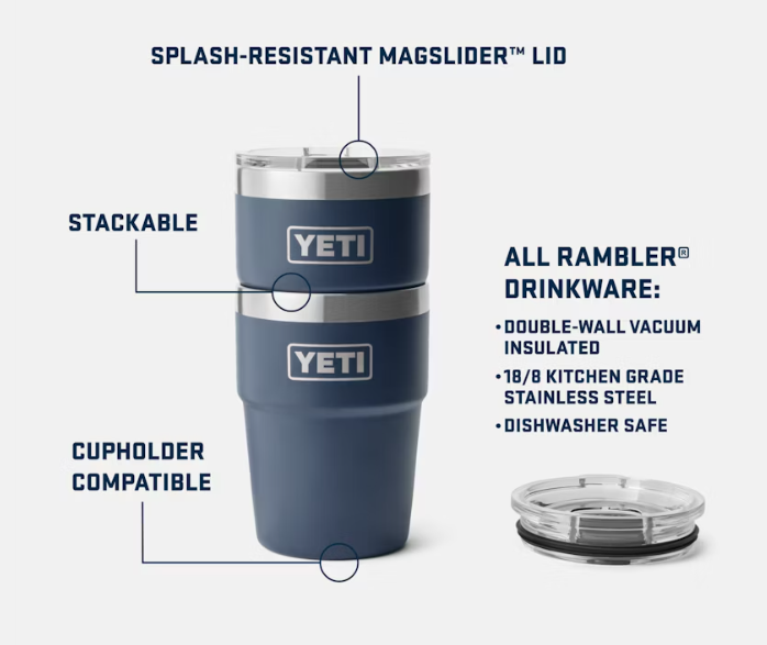 Rambler® 16 oz Stackable Cup - Black