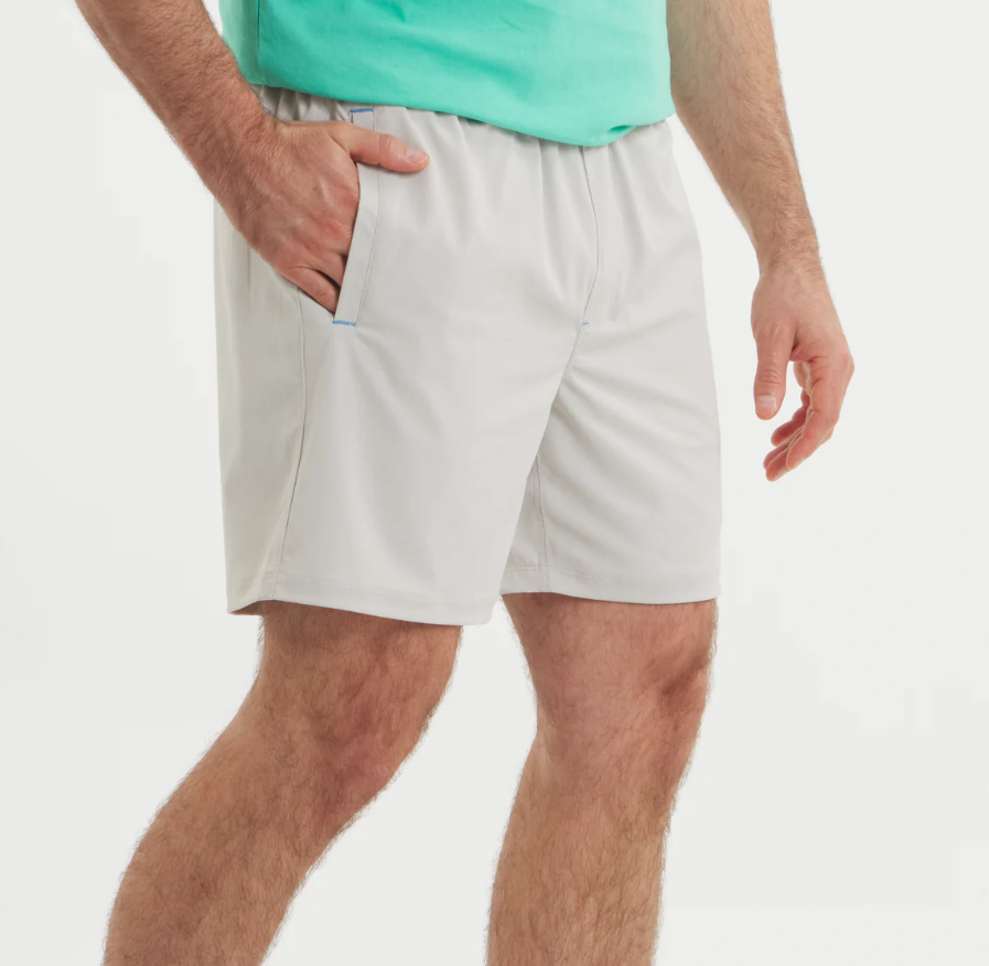 Billfish Lined Performance Short - Light Gray