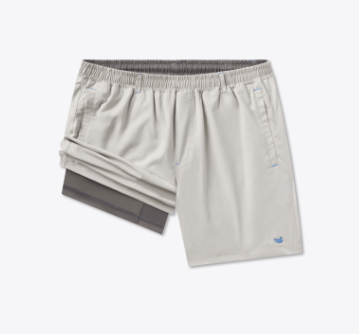 Billfish Lined Performance Short - Light Gray