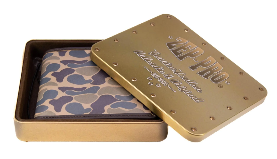 Brown Old School Camo Bifold Wallet - Shotshell Concho