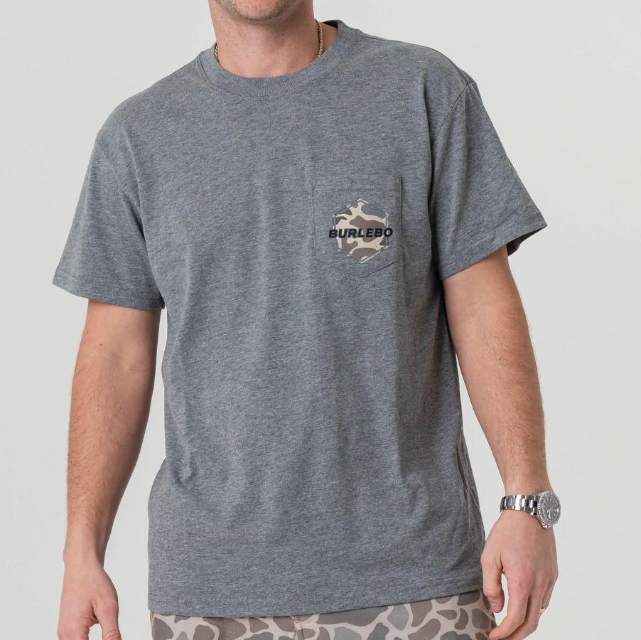SS Tee - Rad Dad Deer Camo - Dark Heather Grey