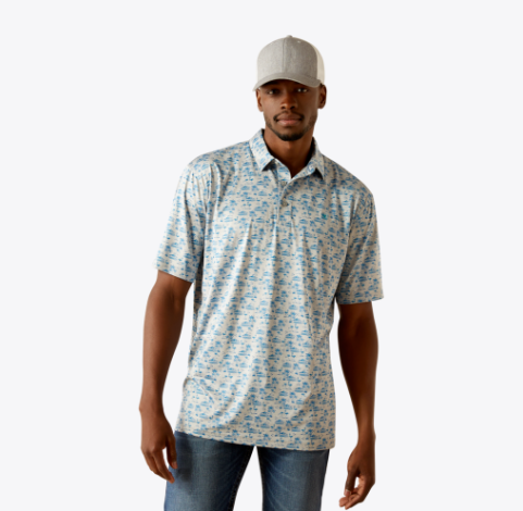 Charger 2.0 Printed Polo - Grey Heather