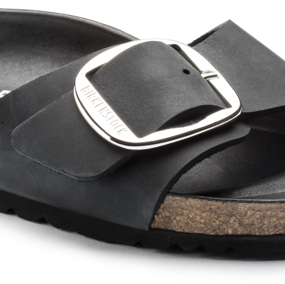 Madrid Big Buckle - Oiled Leather - Black