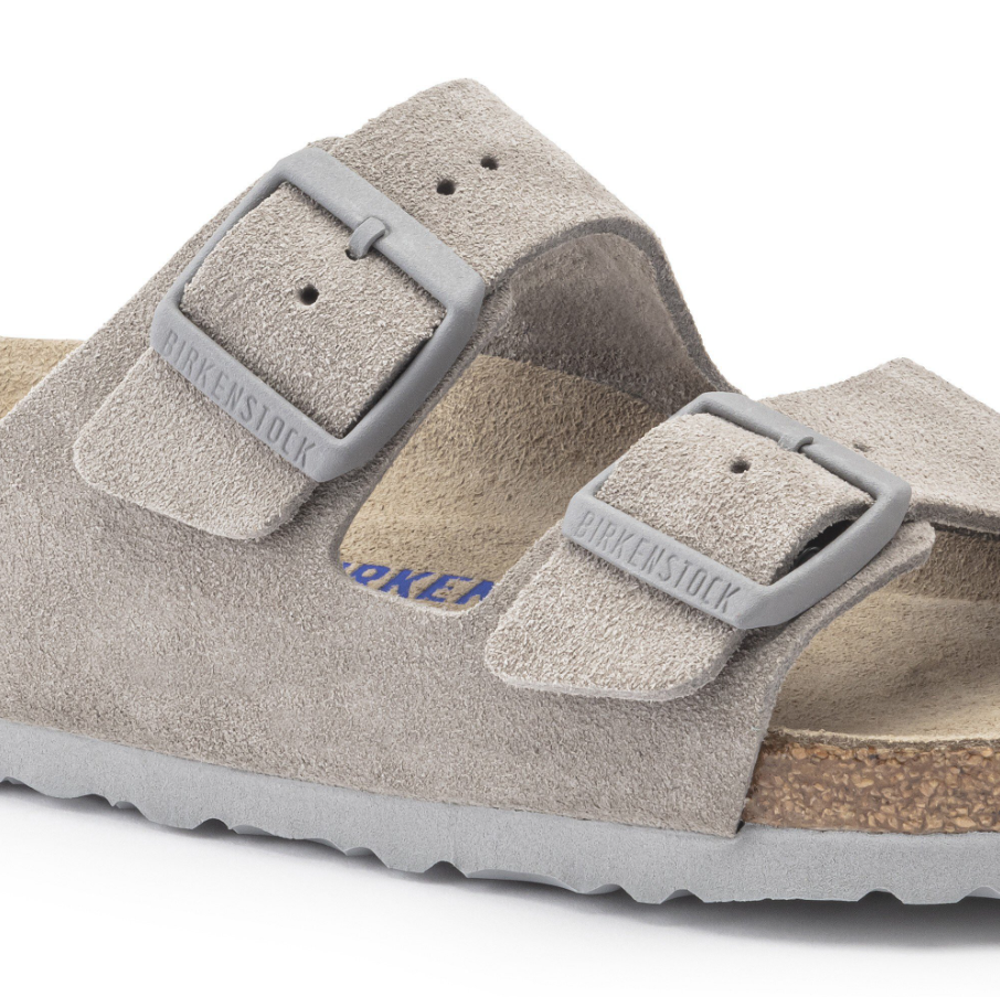 Arizona Soft Footbed - Suede Leather - Stone Coin