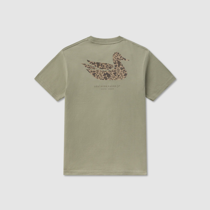 Youth Duck Originals Tee - Camo - Bay Green