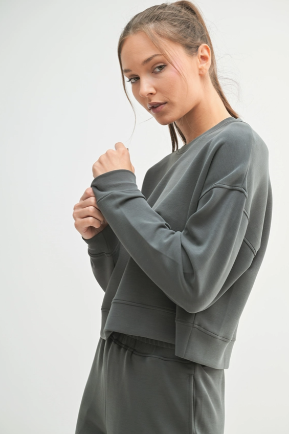 Laguna Dropped Shoulder Sweatshirt - Ash Grey