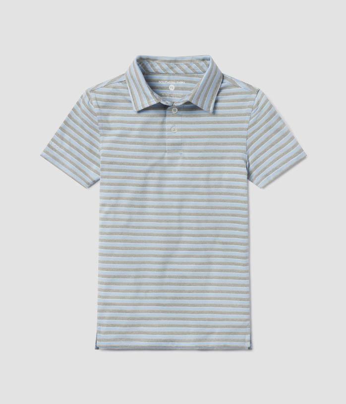 Youth Boys Cahaba Heather Stripe Polo - Ridgeway