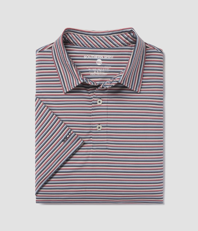 Tybee Stripe Polo - Patriotic