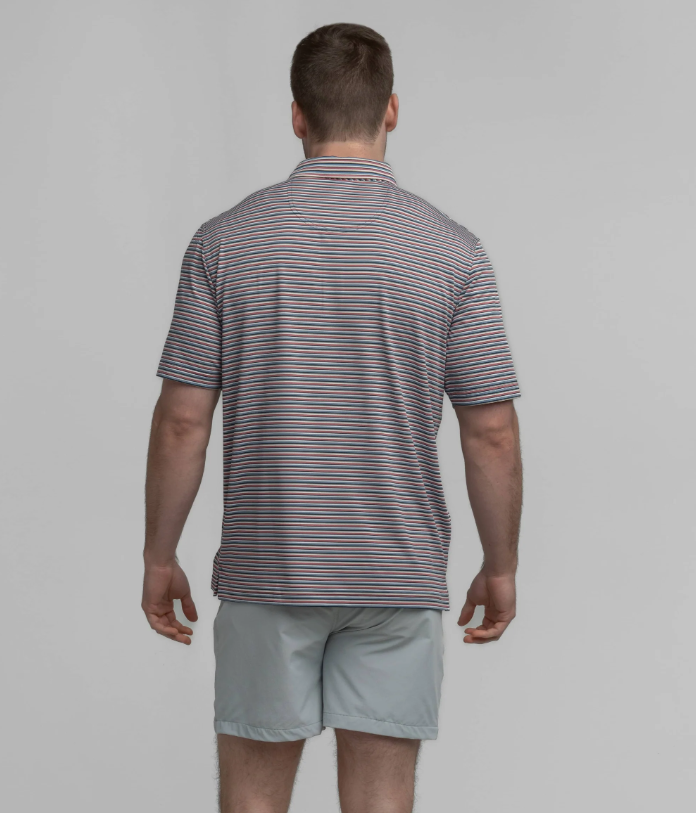 Tybee Stripe Polo - Patriotic