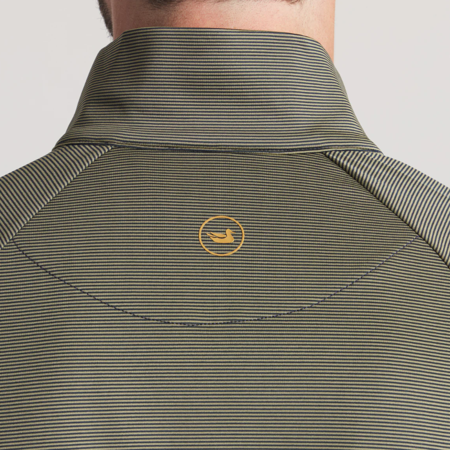 Southampton Performance Quarter Zip - Stripes - Lunar Navy & Dark Olive