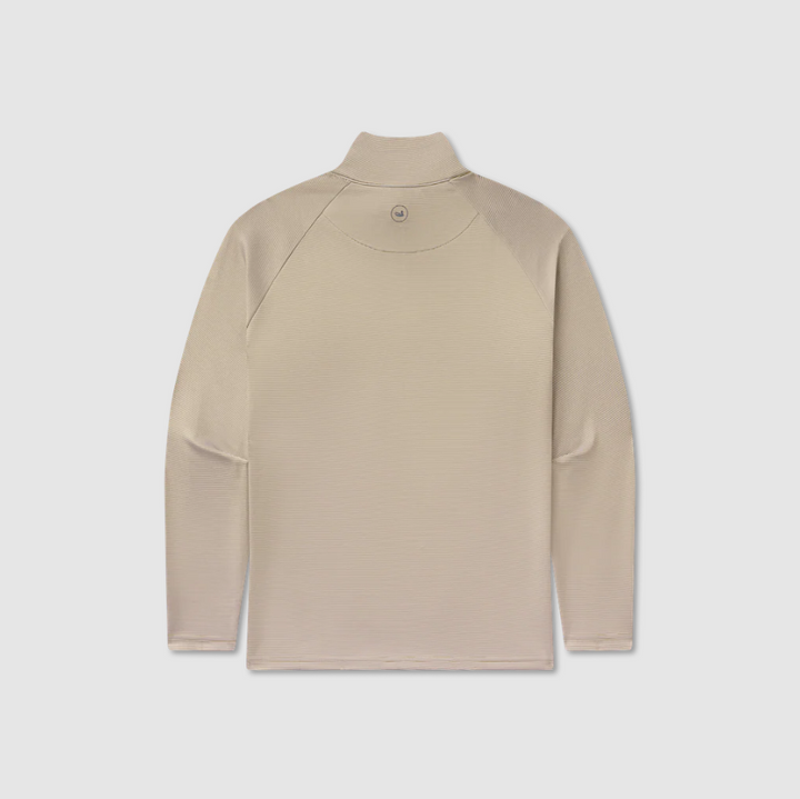 Southampton Performance Quarter Zip - Stripes - White & Dark Olive