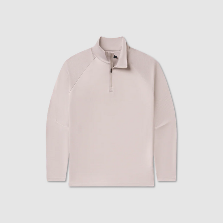 Southampton Performance Quarter Zip - Stripes - White & Gray