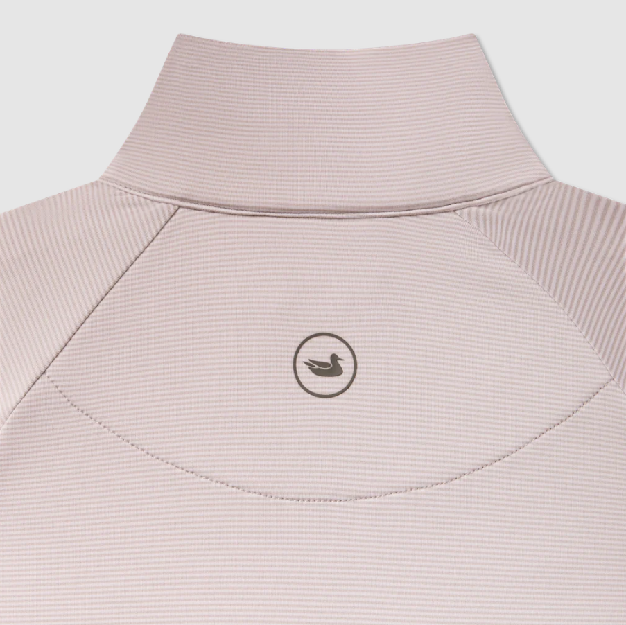 Southampton Performance Quarter Zip - Stripes - White & Gray