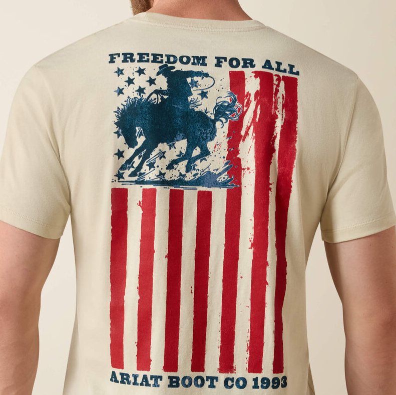 Ariat Split Freedom Painted Classic Fit T-Shirt - Natural