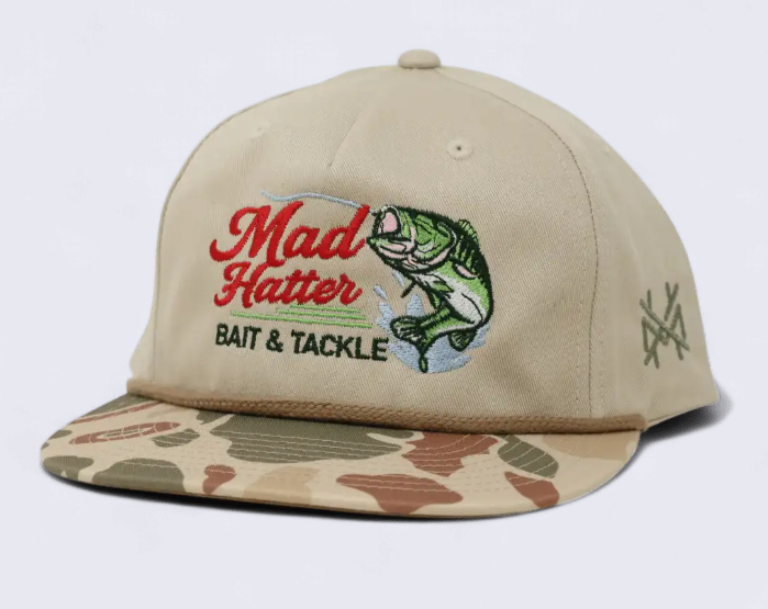 Bait & Tackle Trucker Hat - Grandpa Harvest Camo & Khaki