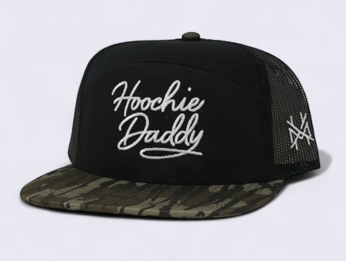 Hoochie Daddy Trucker Hat - 7 Panel Bottomland & Black