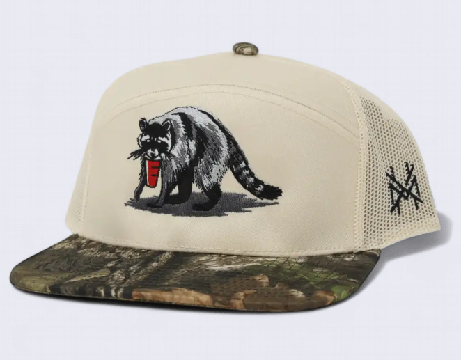 Trash Panda Trucker Hat - 7 Panel Breakup Country & Natural