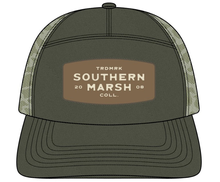 Uvalde County 7 Panel Trucker - Retro Camo