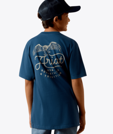 Youth Ariat Drop Down Eagle T-Shirt - Key Largo