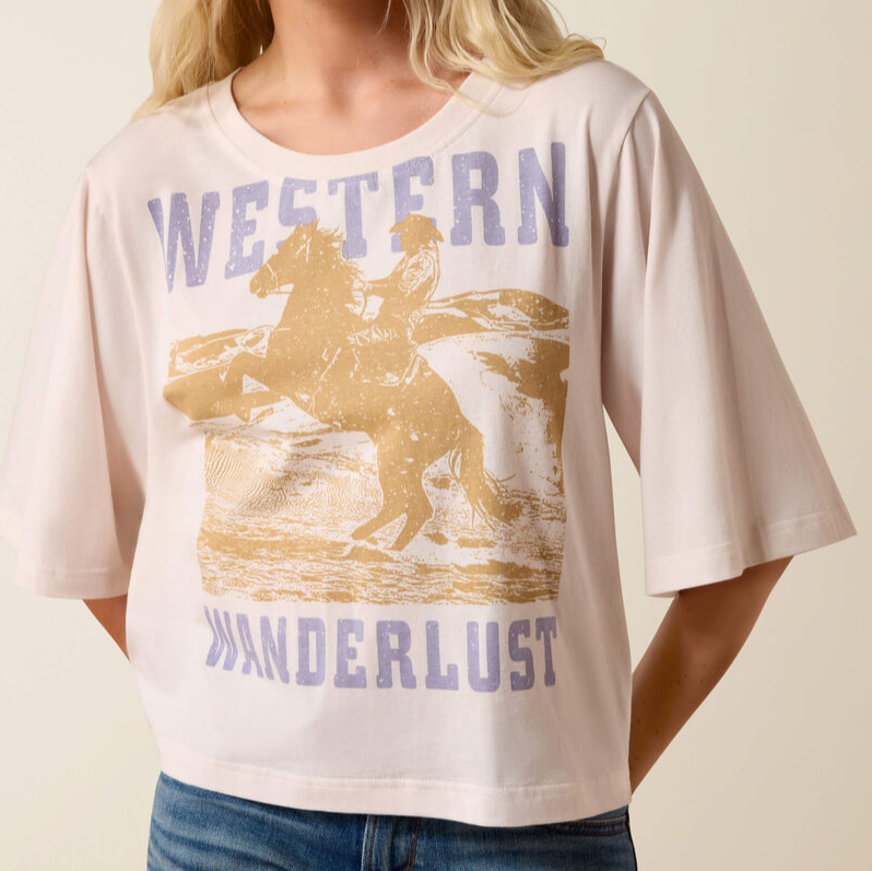 Western Wanderlust T-Shirt - Light Pink