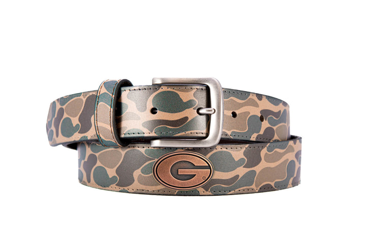 Brown Old School Camo Belt - Georgia Concho