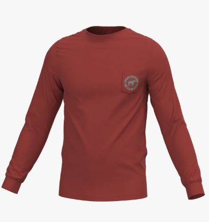 Vintage Patch Long Sleeve Pocket Tee - Chili Oil