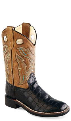 Kid's Croco Print Western Boot