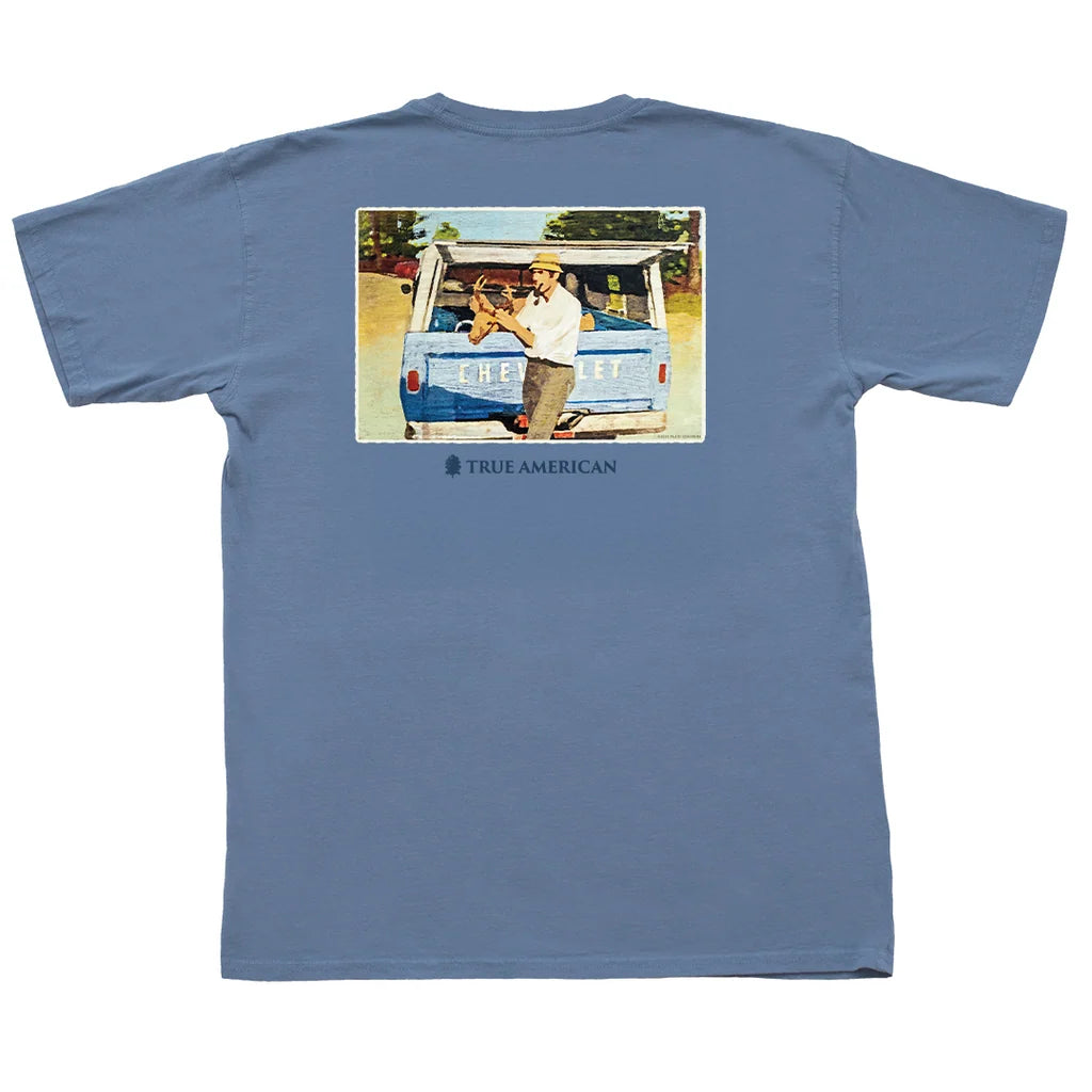 Vintage Buck Short Sleeve Pocket Tee - Denim