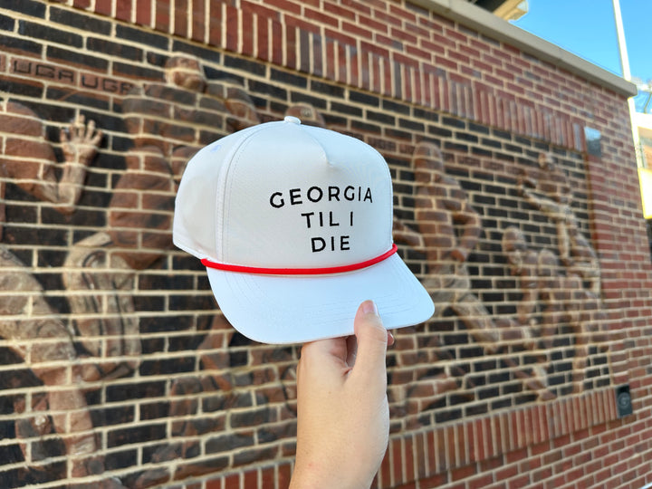 Georgia Til I Die Rope Hat - White