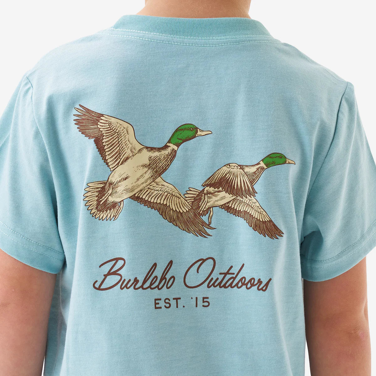 Youth SS Tee - Flying Mallards - Heather Sky Blue