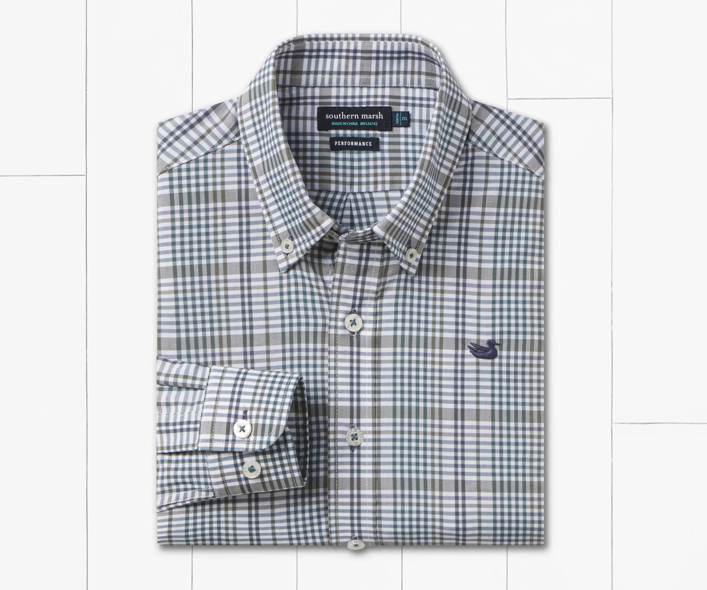 Youth Shores Windowpane - Sage/Navy