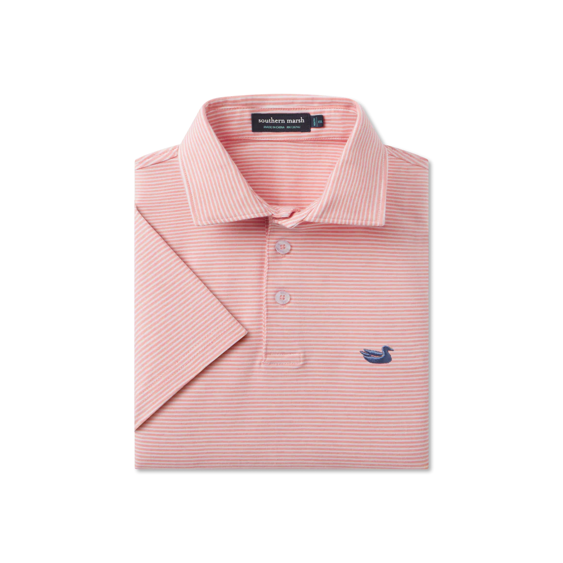 Youth Amagansett Relaxed Polo - Stripe - Coral