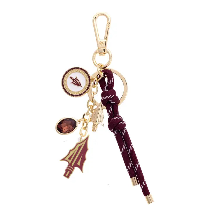 Florida State Seminoles Cluster Bag Charm in Garnet