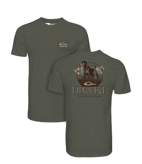Standing Black Lab T-Shirt - DD Dark Heather
