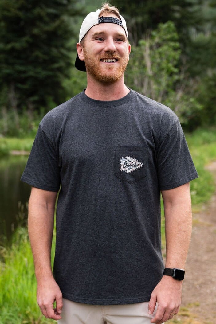 SS Tee - Classic Deer Camo Arrowhead - Heather Black