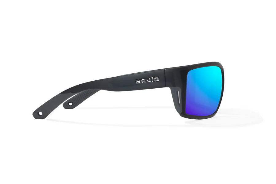 Bales Beach Matte Black with Blue Mirror Glass Lenses