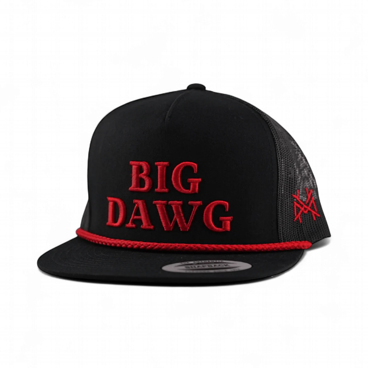 Big Dawg Flatbill Snapback Hat - Black & Red