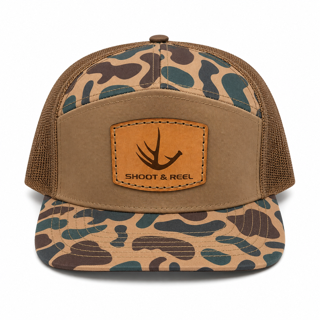 Chocolate Antler Patch Sa7age 7 Panel Hat - Old's Cool Delta