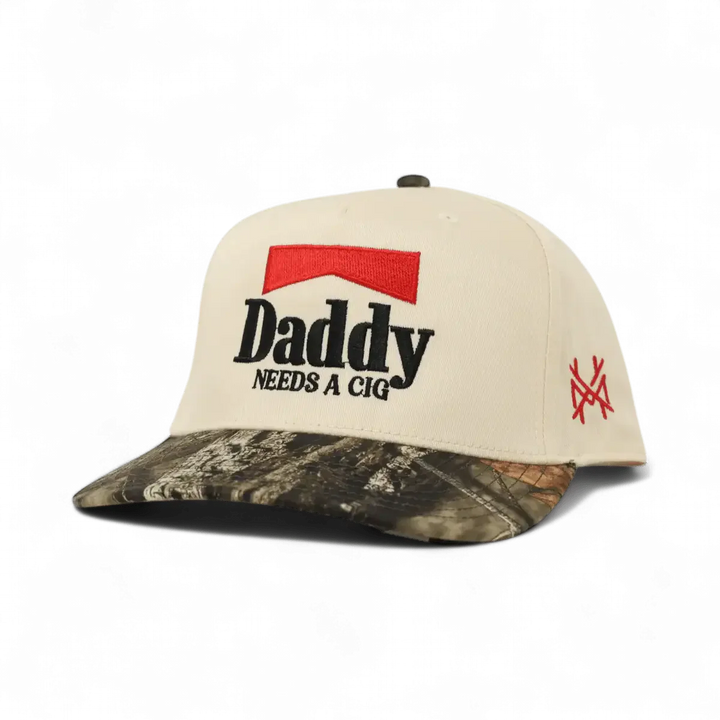 Daddy Needs A Cig Snapback Hat - Mossy Oak Breakup Country & Natural