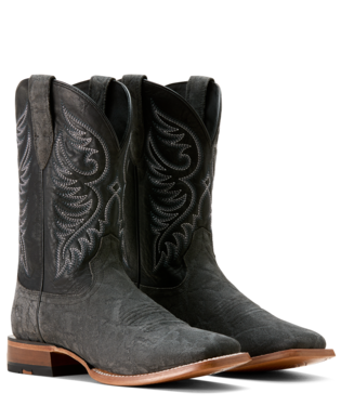 Wiley Cowboy Boot Black Elephant Roughout Print