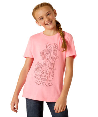 Youth Ariat Tall Boot T-Shirt - Pink Ice