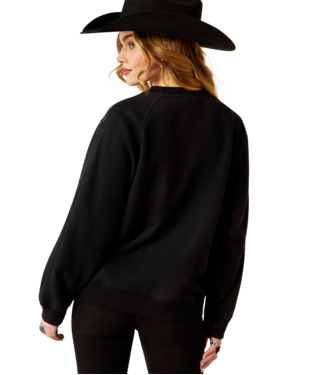Women's Sequin Split Sweatshirt - Black