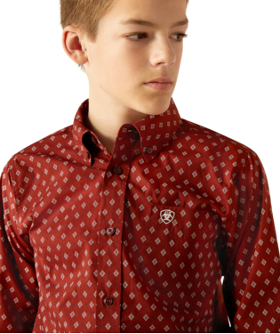 Youth Pax Classic Fit Shirt - Burgundy