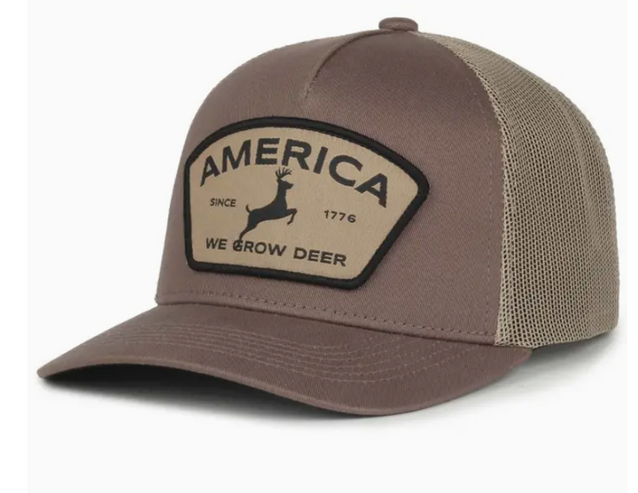 We Grow Deer Badge Hat - Pewter/Khaki