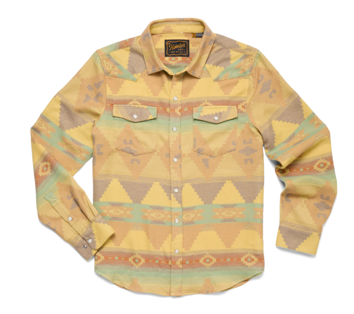 Sheridan Flannel Mitla Motifs : Old Gold