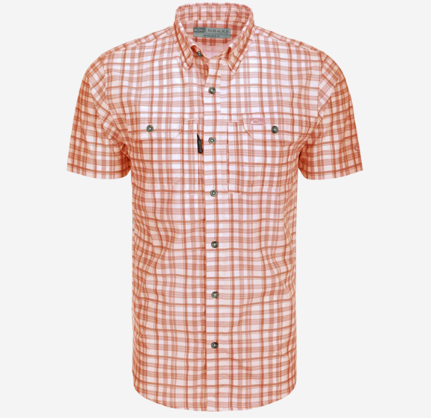 Hunter Creek Window Pane Plaid S/S Shirt - Burnt Brick