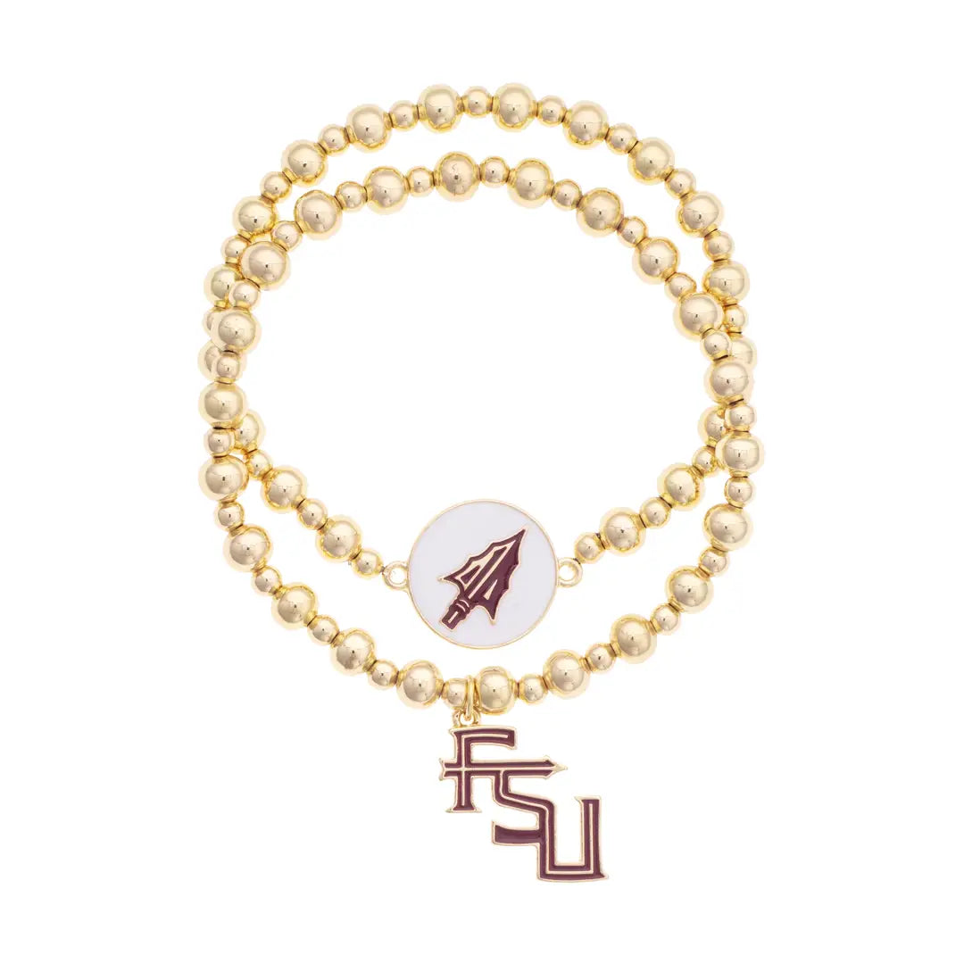 Florida State Seminoles Ball Bead Bracelet Set of 2